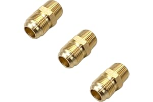 BUMUGUFU 3 Pcs Brass Half Union Adapters, 5/8" Flare to 1/2" NPT Male Union Propane Gas Fitting Connectors for LP and Natural Gas and Fuel System