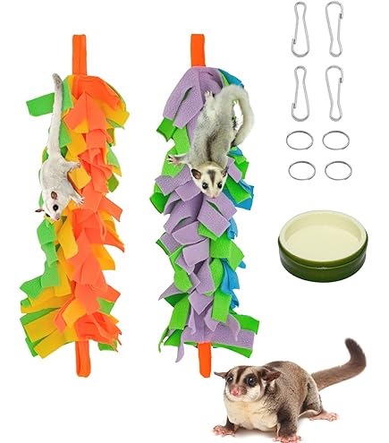 Dnoifne Sugar Glider Climbing Toy – 6-Ring Colorful Hanging Swing For Small Pets - View #3