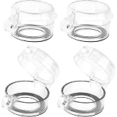 4 Pack Emergency Stop Button Cover Lockout, Round Transparent | 30mm Hole Push Button Switch Cover with Self-Adhesive Backing for Control Panels, Workshops, and Equipment Maintenance