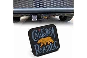 Beabes Trailer Hitch Cover Plug Grizzly Bear, Grunge Animal California Republic Bear Trailer Hitch Cover Plug Cap Insert Fits 2" Receivers Black Receiver Tube Hitch Plug for RVs SUVs and Cars