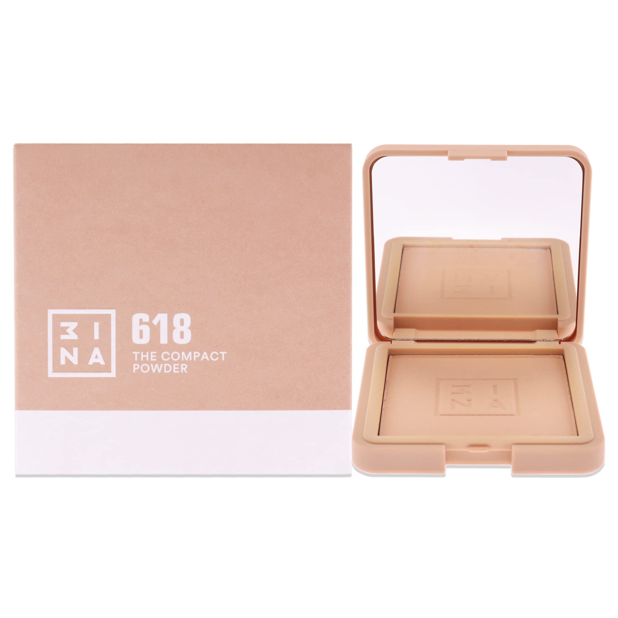 3INA MAKEUP - The Compact Powder 618 - Sand Natural - Silky Finish - Uniform Coverage - Comfortable and Luminous Texture - Lightweight Mineral Powder - Easy to blend - Vegan - Cruelty Free