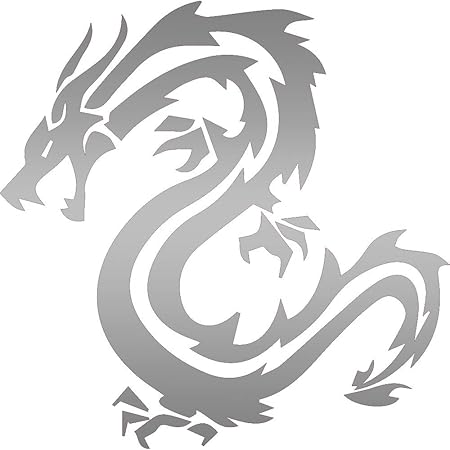 Amazon Nbfu Decals ドラゴンシルエット11 Metallic Silver メタリックシルバー 2個セット プレミアム 防水ビニールデカール ラップトップ用ステッカー 電話アクセサリー ヘルメット 車の窓のバンパー マグ 塊茎 カップ ドア 壁飾り 車 バイク 車 バイク