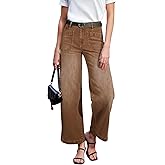 Sidefeel Women's Wide Leg Jeans High Waisted Stretchy Jeans Straight Leg Loose Fit Zimbaplatinum Ankle Denim Pants