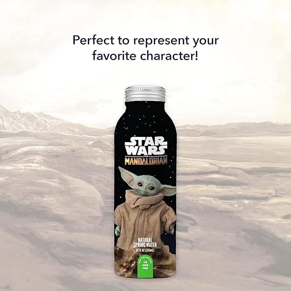 PULSE STAR WARS THE MANDALORIAN – NATURAL FILTERED SPRING WATER – DISNEY BOTTLES – BPA-FREE ALUMINUM RECYCLABLE BOTTLES – 12 PACK