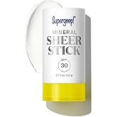 Supergoop! Mineral Sheer Stick SPF 30 Sunscreen - Mineral, Broad Spectrum Sunscreen for Face & Body - Helps Filter Blue Light - Natural Finish - For All Skin Types - 0.7 fl oz