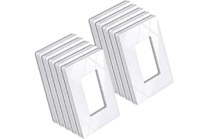 BESTTEN 10 Pack Screwless Decorator Wall Plate, Decorative Outlet Cover, USWP6 Gloss Snow White, Decorative Faceplate for Receptacle & Switch, 1 Gang, H4.69” x W2.91”