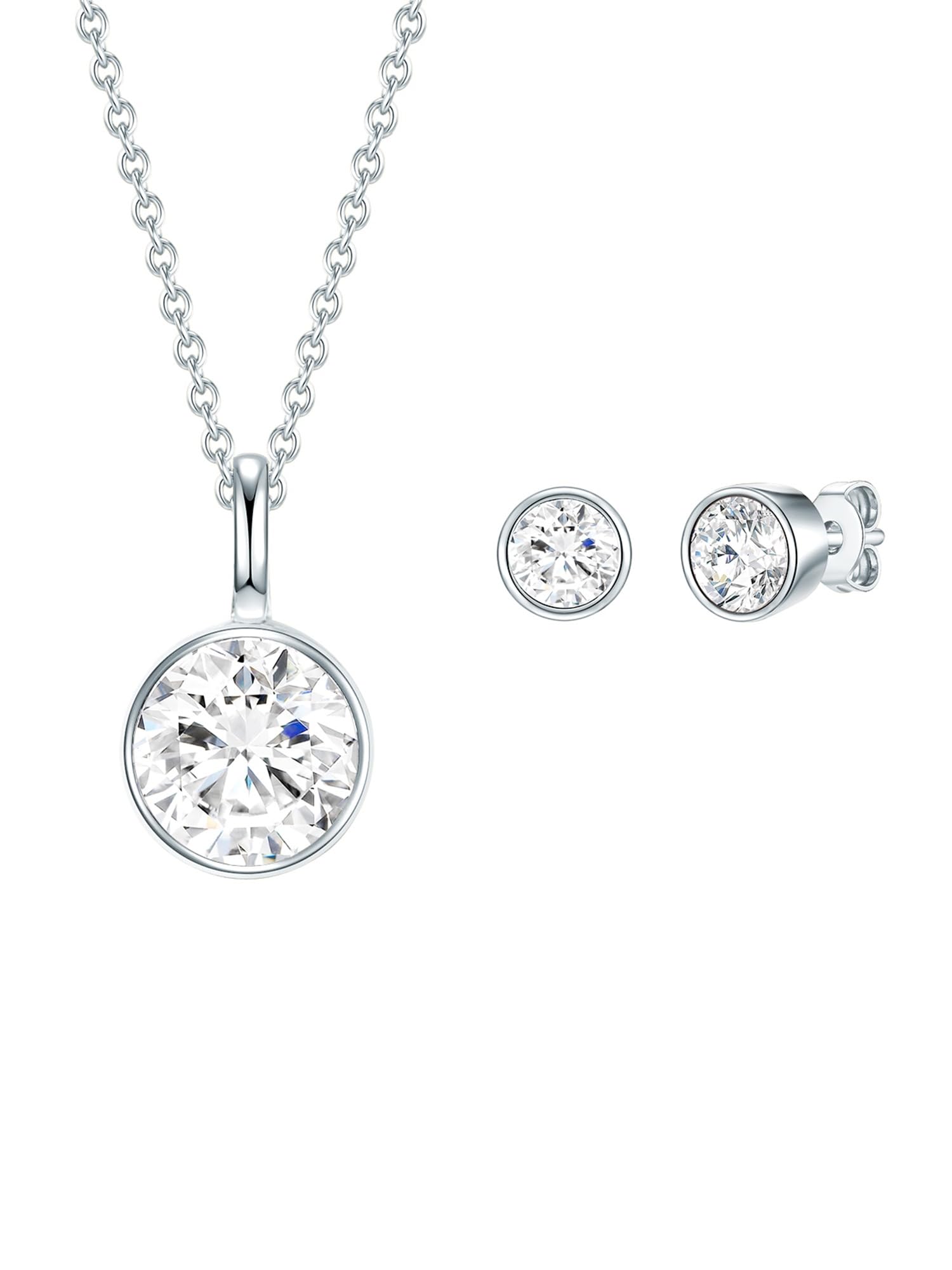Rafaela Donata Female 925/- Sterling Silver Embellished with crystals Jewellery set Necklace + earrings