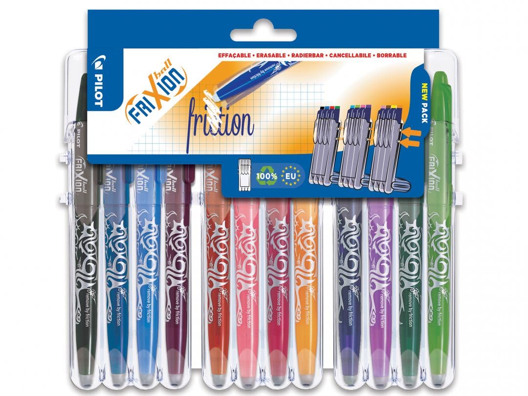 Pilot Frixion Rollerball 0.7mm Set to Go Pack of 12-Black/Blue/Red/Green/Sky Blue/Purple/Coral Pink/Apricot Orange/Pink/Light Green/Wine Red/Violet — image 1