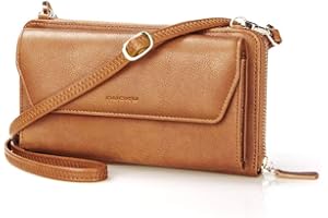 nuoku Womens RFID Wallet Purse Wristlet Crossbody Clutch with Zip Around 2 Strap