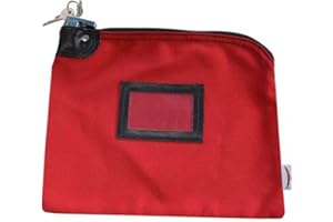 CARDINAL BAG SUPPLIES Locking Bank Bag Canvas Keyed Security (Red)