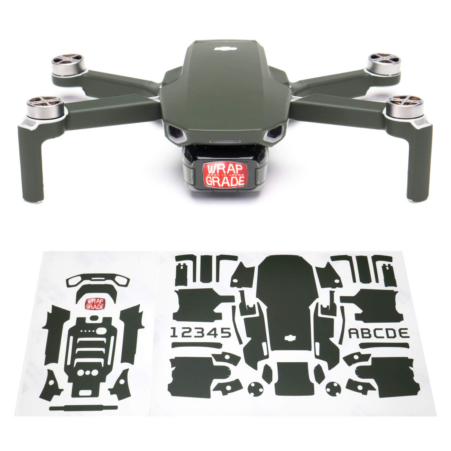 Wrapgrade Skin Sticker Set Compatible with DJI Mini 2 (ARMY GREEN)