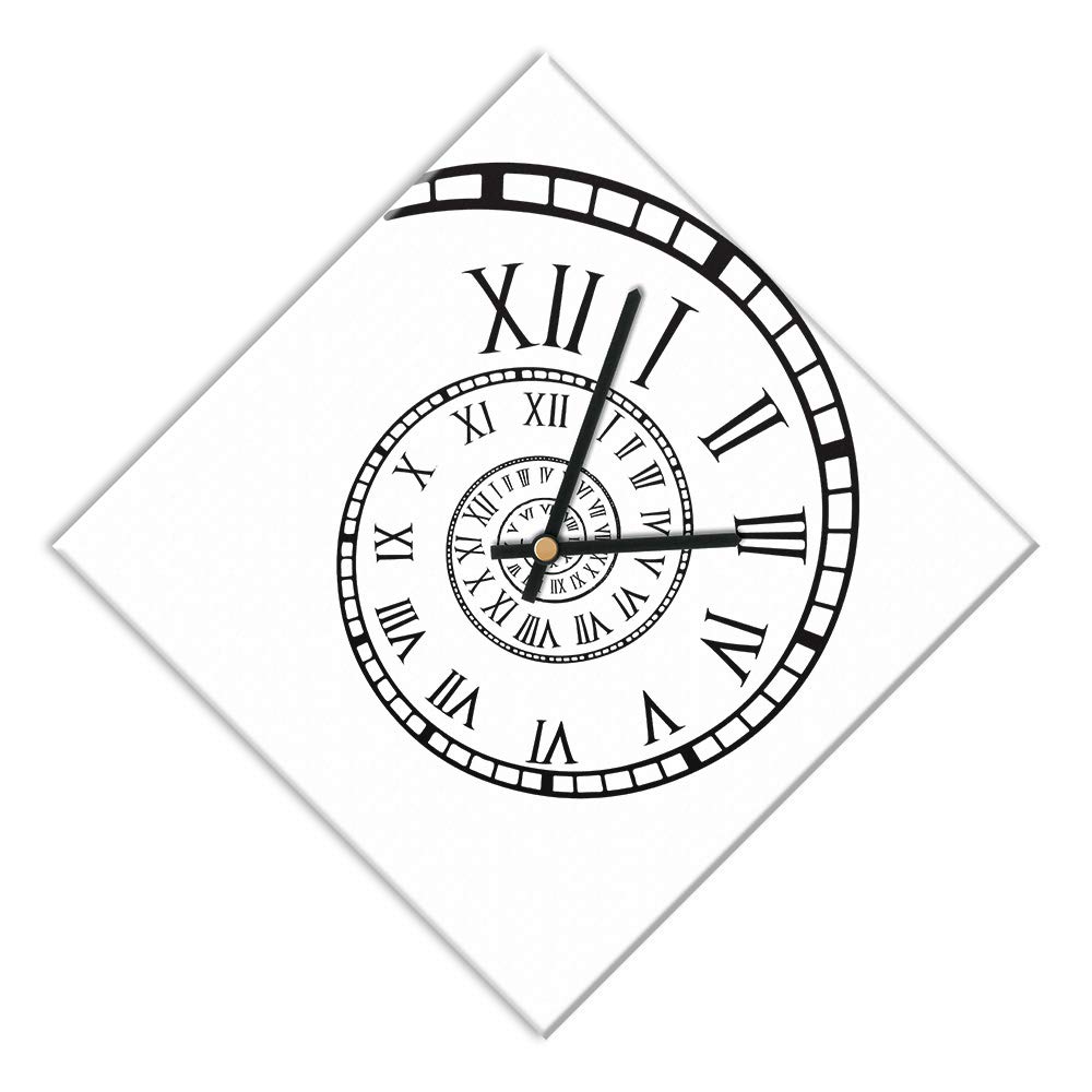 Mareli Wall Clock, Width 42 x 42 cm and Side 30 cm, Wooden Dial covered with Printed Matt Laminated Paper-Suitable for Living Room, Kitchen, Office-Silent Mechanism, White, 42 x 42 cm