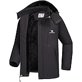 CAMEL CROWN Men's Winter Coat Waterproof Ski Jacket Fleece Lined Windproof Raincoat for Snow Outdoor Hiking Mountain