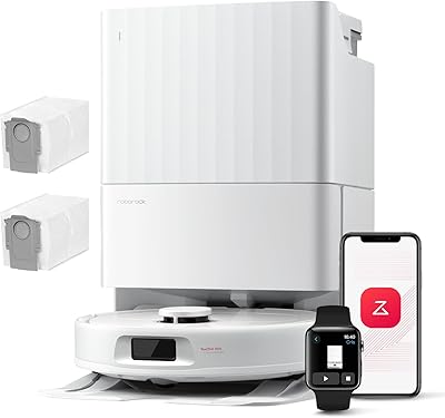 roborock Qrevo Serie Saugroboter mit Wischfunktion, 8000Pa Saugkraft(verbessert von Qrevo S), Anti-Verfilzungs-Seitenbürste, Hindernisvermeidung, LiDAR-Navigation, All-in-One Dock, Weiß(QV 35A Set)