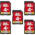 GIGASTONE 4GB SD Card 5 Pack SDHC Class 4 Memory Card for Photo Video Music Voice File DSLR Camera DSC Camcorder Recorder Playback PC Mac POS 5pcs in Pack (Pack of 5), with 5 mini Cases