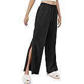 LOMON Womens Tear Away Pants Sides Full Open Sweatpants Double Slider Zip Off Post Surgery Pant with Pockets