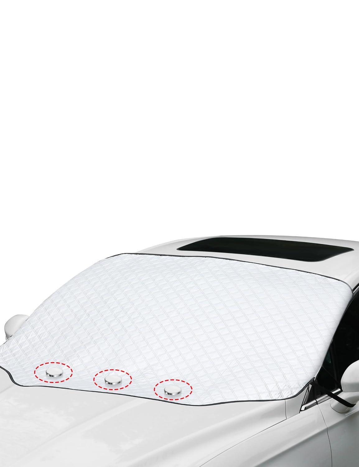 Starlife Windscreen Cover Frost, Magnetic Car Windscreen Covers for Winter Ice Snow UV Dust Leaves, Heavy Duty Window Screen Protector for Most Cars SUV Vehicles Trucks (Small Size)