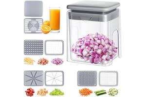 4-in-1 French Fry Cutter for Potatoes, Apple Slicer, Chopper Vegetable Cutter - Dicer Chopper for Carrots, Cucumbers, Onion, 