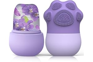 AQUUAERA ice roller For face and eyes , ice face roller，ice mold for face and Eyes,De-Puff Eye Bags,Reduce Migraine Pain,Reusable Massage Silicone Ice Mold Skin Care Tools(Purple)