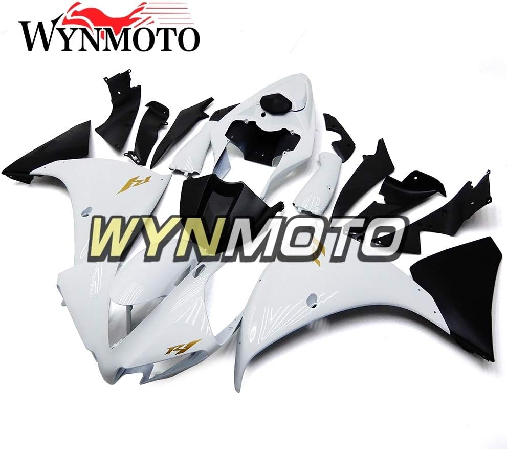 WYNMOTO ABS Plastic Injection Mold Full Fairing Kit Cowlings For Yamaha R1 YZF-R1 2012 2013 2014 Matte White Black Bodywork