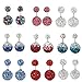 Sexy Sparkles Clay Earrings Double Sided Ear Studs Round Pave Rhinestone with Stoppers