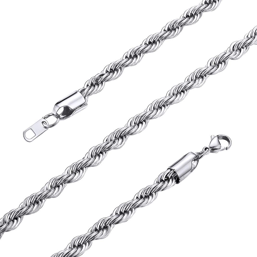 GoldChic 66cm Twist Rope Chain for Man, Hip Hop Men Necklace Link Jewellery