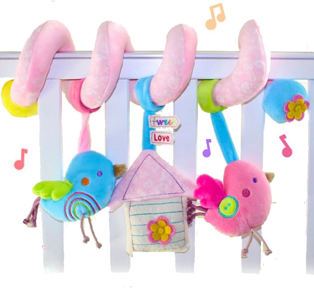 SKK BABY Plush Spiral Activity Toy Crib Stroller Car Seat Travel Toy Bird