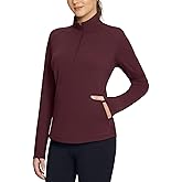 baleaf Women's Fleece Pullover Jacket Water Resistant Half Zip Thermal Golf Shirts Cold Weather Running Gear Winter