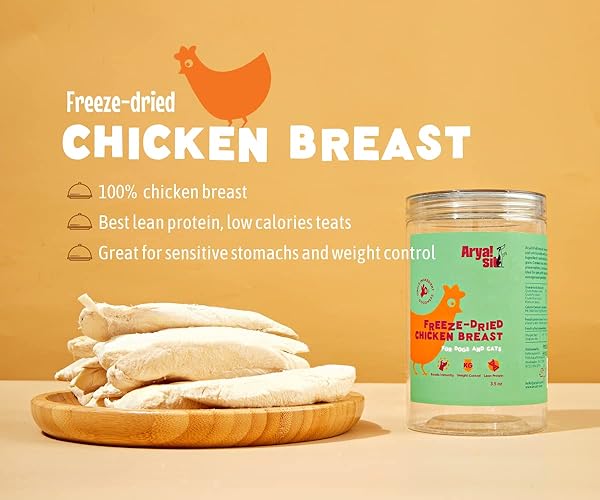 ARYA SIT! – FREEZE-DRIED SINGLE INGREDIENT TREATS (CHICKEN BREAST) FOR DOGS AND CATS – LEAN PROTEIN · GRAIN‑FREE & LOW‑CALORIE · GREAT FOR SENSITIVE TUMMIES & WEIGHT CONTROL