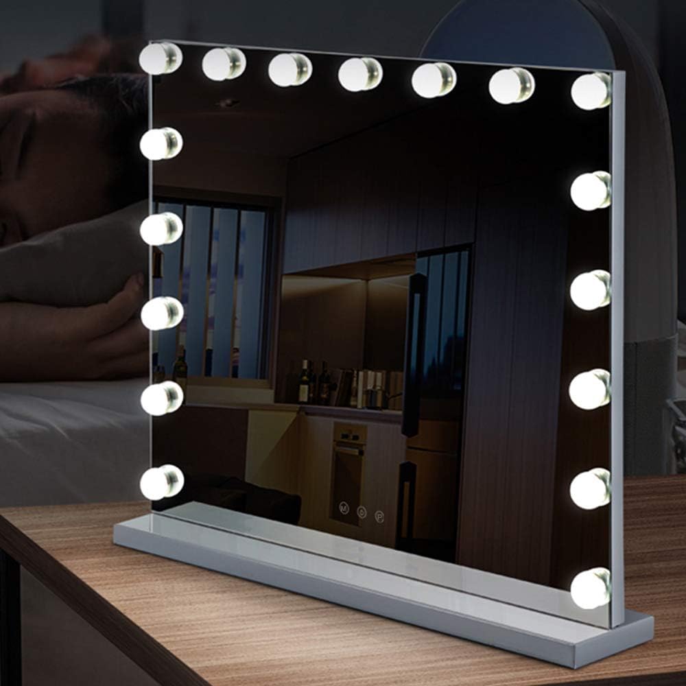 Hollywood Makeup Mirror Large Vanity Mirror with 17 Lights Dimmable LED Bulbs Touch Control Design Cosmetic Mirror for Bedroom Dressing Room(70 * 55cm) - Image 3