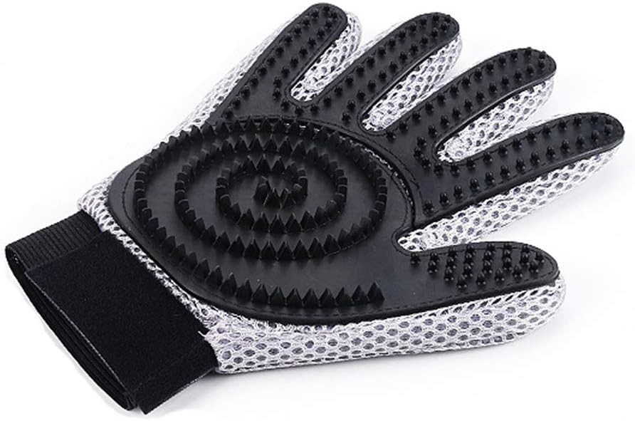 Detazhi Pet Grooming Glove, Pet Hair Remover Glove, Pet Clean Massage Gloves, 2 in 1 Massage Deshedding Glove Brush with Enhanced Five Finger Design-for Long Short Fur (1Pcs)