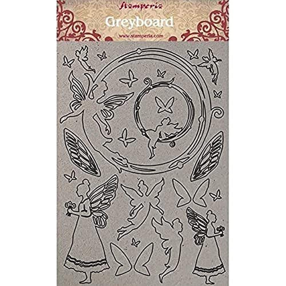 STAMPERIA INTL Stamperia-Greyboard-Fairies, Grey, A4