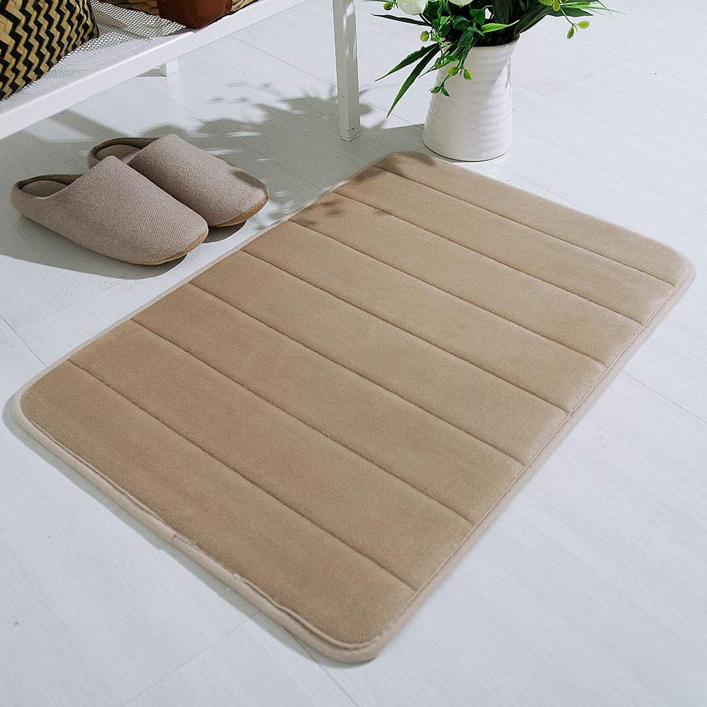 Houshelp Bath Mat Non Slip Absorbent Super Cozy Velvet Bathroom Rug Carpet Soft and Comfortable Water Absorption Mat Brown