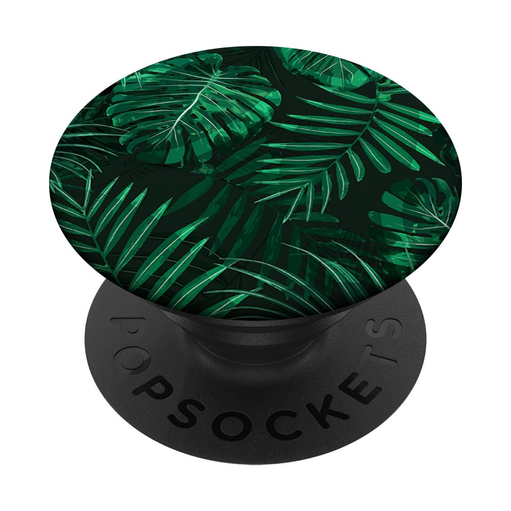 PopSockets Green tropical palm tree leaves PopSockets PopGrip: Swappable Grip for Phones & Tablets
