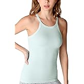 NIKIBIKI Women Seamless High Neck Ribbed Tank Top, Made in U.S.A, One Size