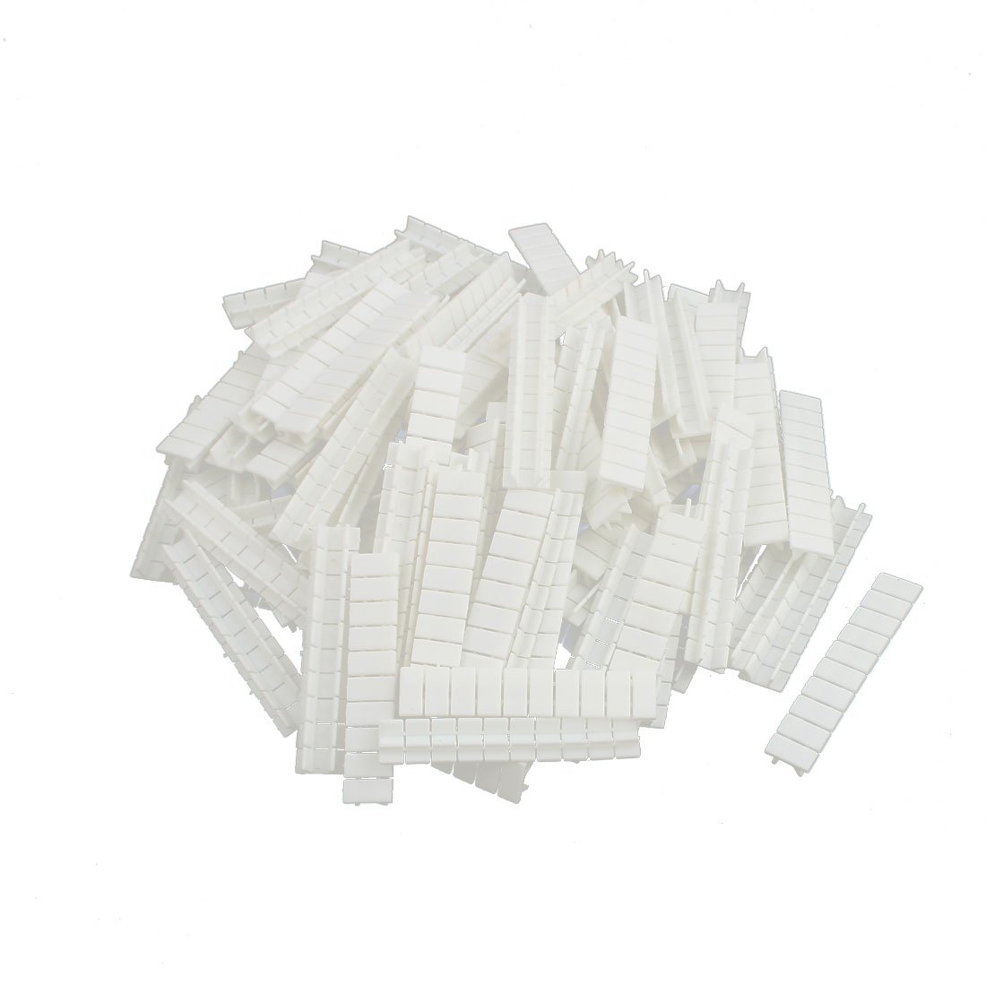 sourcing map 100Pcs ZB5 DIN Rail Terminal Block Marking Labels Marking Tags Blank White