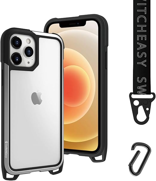 Amazon Com Switcheasy Compatible With Iphone 12 Pro Max Case Odyssey Aluminum Alloy Aero Tech Case With Crossbody Lanyard Adjustable Fashion Neck Strap Military Grade Protection Scratch Resistant Silver