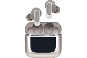 LuminaBud: Wireless Headphone Earphones with LED Power Touch Control Display Protective case, Active Noise Cancellation Built