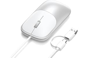 Satechi Slim LX Wired Mouse, Aluminum Design with USB-C Connectivity, Quiet Click Performance, Designed for Mac and PC Setups