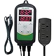 Inkbird Dual Stage Temperature Controller Heating and Cooling with AC 100 to 240V ITC-308S and NTC Probe for Grow Room Fermentation Fridge Brewing