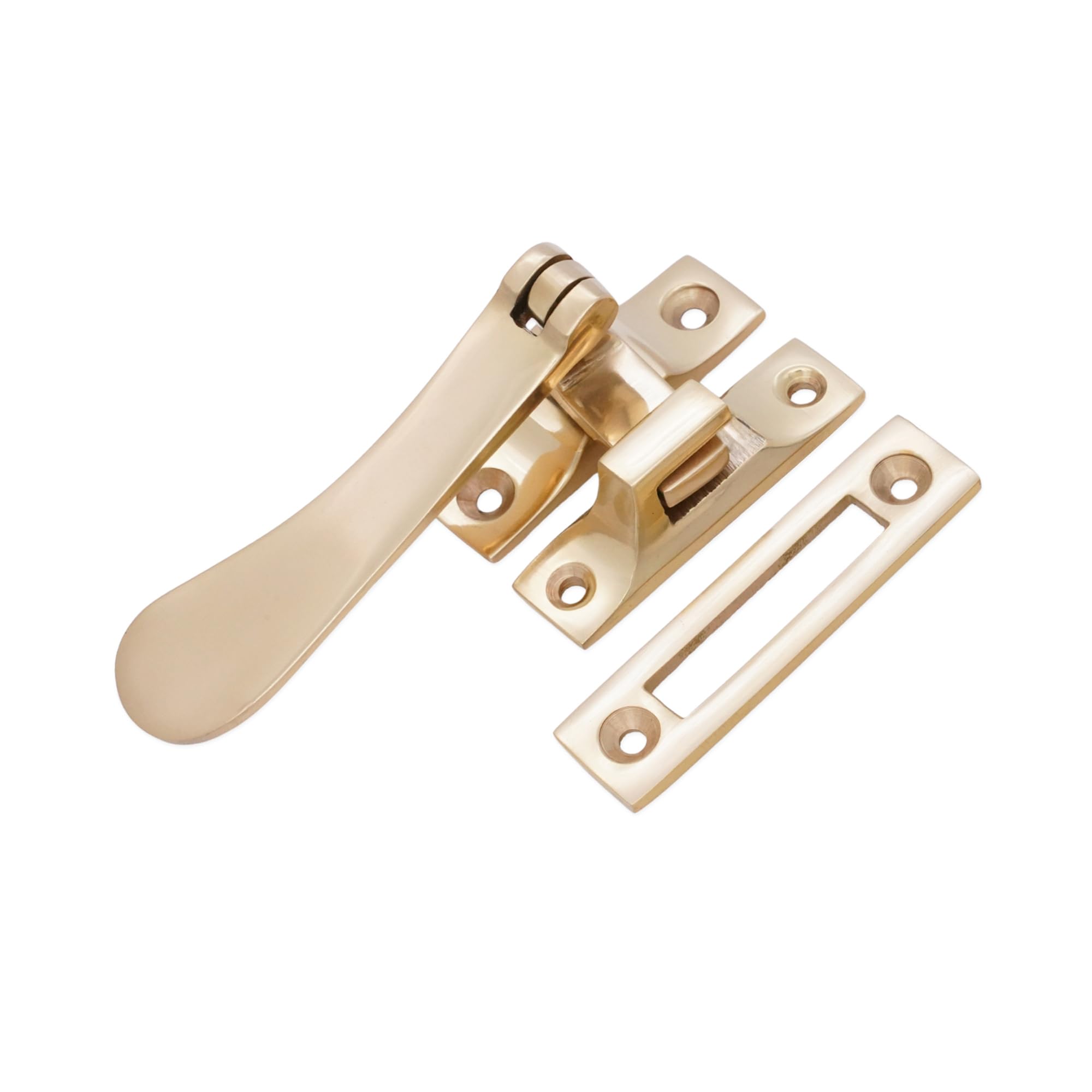 Spoon Casement Window Furniture Handle Hook MORTICE Victorian Fastener 2 Finish (Polished Brass)