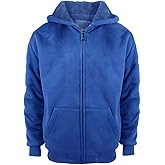 Facitisu Boys Fleece Hoodies Youth Sherpa Lined Full Zip Hooded Jacket Child Athletic Winter Warm Sweatshirts