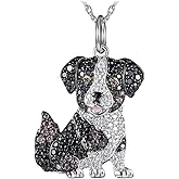 OSCCI Crystal Dog Pendant Necklace Cute Animal Necklace, Jewelry For Pet Lovers (Sheep Dog)