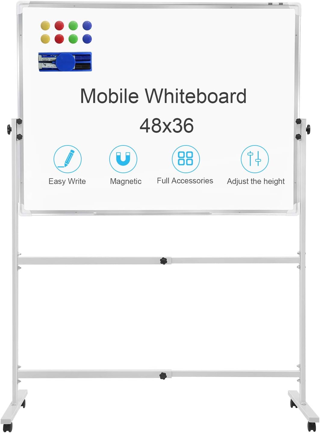 bestfurnitures Mobile Dry Erase Board with Stand 48