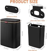 TESIN 8 Liter Hanging Kitchen Compost Bin with Inner Bucket Black view 2