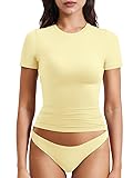 YEOREO Women Fitted Workout Tops Short Sleeve