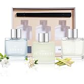 3 Pack Fragrance Reed Diffuser, 50ML Gardenia Jasmine Lemongrass | Aromatherapy Diffuser Set with 12 Black Fiber Sticks,Air Freshener for Bedroom Bathroom Office
