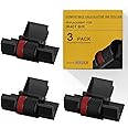 3 Pack Compatible Calculator Ribbon Replacement for Casio hr-100tm Ink IR-40T Calculator Ink Roller Compatible with Casio HR-100TM HR-170RC Canon P23-dhv CP13 Sharp EL-1801V, Individually Sealed, B/R