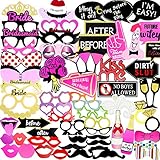 Coceca 82PCS Bachelorette Photo Booth Props Selfie DIY Props for Bachelorette Party Girls Night Out Game