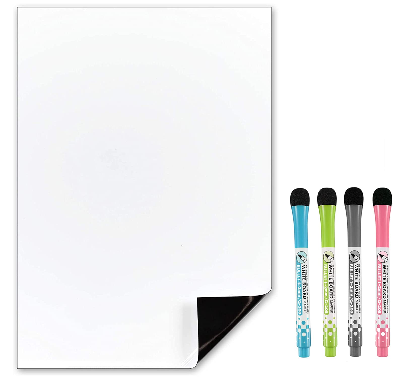TMS Small Fridge Whiteboard, Mini Magnetic White Board, Dry Wipe Memo Board Magnet, to Do List, Weekly Meal Planner, Kitchen Notice Board with Dry Erase Markers - for Home, Kids or Office